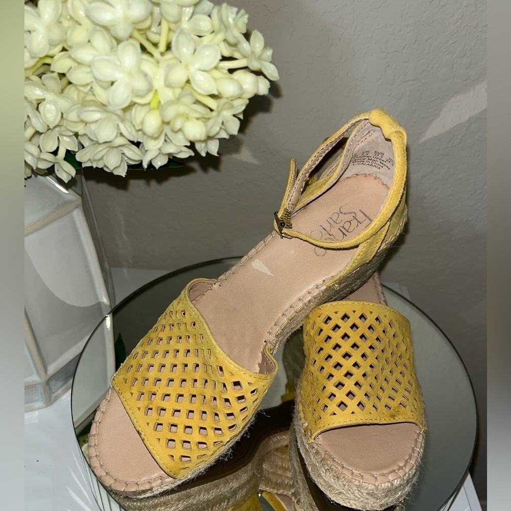 Franco Sarto Womens Calabria Leather Open Toe Casual Platform Sandals